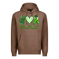 Chestnut peace love cure non hodgkin's lymphoma Premium Hoodie - Jasminsmagicworld