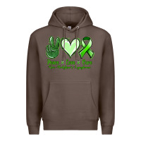 Coffee peace love cure non hodgkin's lymphoma Premium Hoodie - Jasminsmagicworld