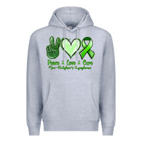 Heather Grey peace love cure non hodgkin's lymphoma Premium Hoodie - Jasminsmagicworld