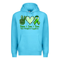 Ocean Blue peace love cure non hodgkin's lymphoma Premium Hoodie - Jasminsmagicworld