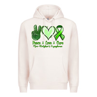 Pale Pink peace love cure non hodgkin's lymphoma Premium Hoodie - Jasminsmagicworld