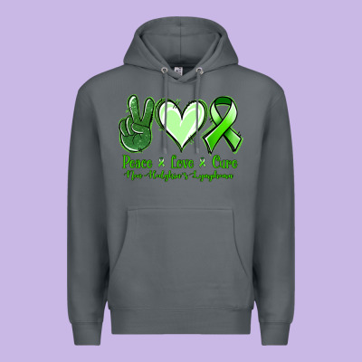 Peace Love Cure Non Hodgkin's Lymphoma Premium Hoodie Designed By Jasminsmagicworld