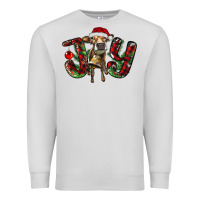 Dove Grey christmas joy with heifer Premium Sweatshirt - RanaPortraitStore