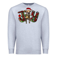 Heather Grey christmas joy with heifer Premium Sweatshirt - RanaPortraitStore