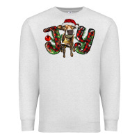 Oatmeal Heather christmas joy with heifer Premium Sweatshirt - RanaPortraitStore