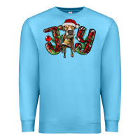 Ocean Blue christmas joy with heifer Premium Sweatshirt - RanaPortraitStore