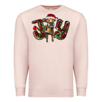 Pale Pink christmas joy with heifer Premium Sweatshirt - RanaPortraitStore