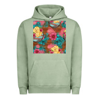 Pigment Oil Green hatched egg easter chicks seamless pattern Urban Hoodie - Artiststas