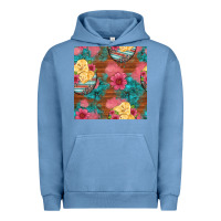 Pigment Pebble Blue hatched egg easter chicks seamless pattern Urban Hoodie - Artiststas
