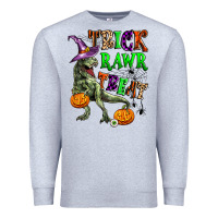 Heather Grey trick rawr treat Premium Sweatshirt - Zillion Design Studio