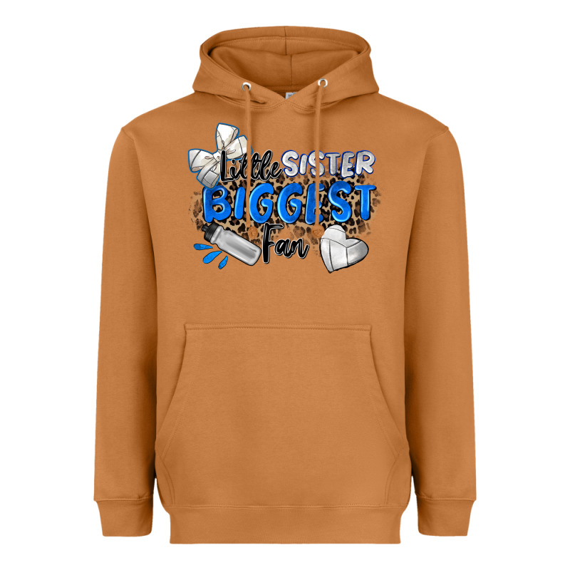 Little Sister Biggest Fan Volleyball Heavyweight Hoodie by Zillion Design Studio | Teevron