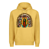 Antique Gold our lady of Guadalupe rainbow Premium Hoodie - JahusDesignShop