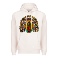 Pale Pink our lady of Guadalupe rainbow Premium Hoodie - JahusDesignShop