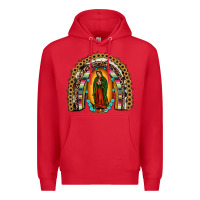 Red our lady of Guadalupe rainbow Premium Hoodie - JahusDesignShop