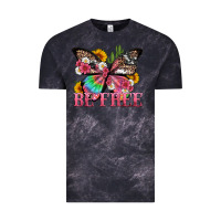 Cloud Black be free with butterfly and cactus flowers Vintage Tee - Artiststas