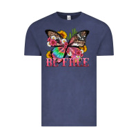 Vintage Denim be free with butterfly and cactus flowers Vintage Tee - Artiststas