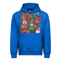 Cobalt floral easter gnomes seamless pattern Urban Hoodie - Artiststas