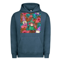 Pigment Midnight Navy floral easter gnomes seamless pattern Urban Hoodie - Artiststas