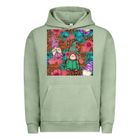 Pigment Oil Green floral easter gnomes seamless pattern Urban Hoodie - Artiststas