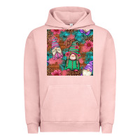 Pigment Salmon floral easter gnomes seamless pattern Urban Hoodie - Artiststas