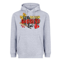 Heather Grey little sister biggest fan softball Heavyweight Hoodie - Zillion Design Studio