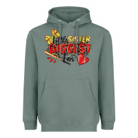 Little Sister Biggest Fan Softball Heavyweight Hoodie | Teevron