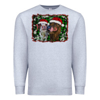 Heather Grey christmas heifers Premium Sweatshirt - RanaPortraitStore