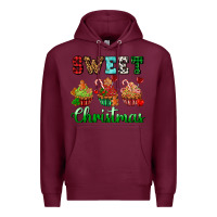 Burgundy sweet Christmas with cupcake Premium Hoodie - AdoDesignShop