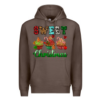 Coffee sweet Christmas with cupcake Premium Hoodie - AdoDesignShop