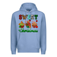 Colony Blue sweet Christmas with cupcake Premium Hoodie - AdoDesignShop