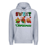 Heather Grey sweet Christmas with cupcake Premium Hoodie - AdoDesignShop