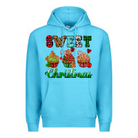 Ocean Blue sweet Christmas with cupcake Premium Hoodie - AdoDesignShop