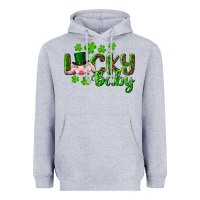 Heather Grey Lucky Baby With Pig Heavyweight Hoodie - RanaPortraitStore