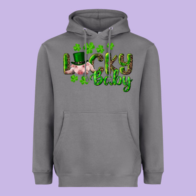 Heavyweight Hoodie Lucky Baby With Pig