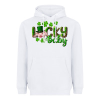White Lucky Baby With Pig Heavyweight Hoodie - RanaPortraitStore