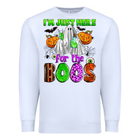 White i'm just here for the boos Premium Sweatshirt - Zillion Design Studio