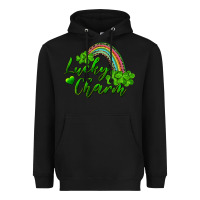 Black Lucky charm rainbow and shamrocks Heavyweight Hoodie - RanaPortraitStore