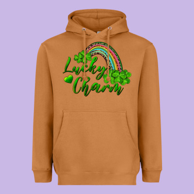 Heavyweight Hoodie Lucky charm rainbow and shamrocks
