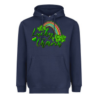 Navy Lucky charm rainbow and shamrocks Heavyweight Hoodie - RanaPortraitStore