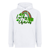 White Lucky charm rainbow and shamrocks Heavyweight Hoodie - RanaPortraitStore