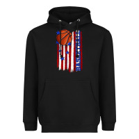 Black basketball american flag Heavyweight Hoodie - texasbilliewilder