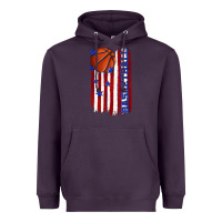 Plum basketball american flag Heavyweight Hoodie - texasbilliewilder