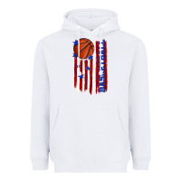 White basketball american flag Heavyweight Hoodie - texasbilliewilder
