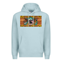 Blue Mist joy license plate Premium Hoodie - Artiststas