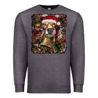 Charcoal Heather christmas heifer with leoard and cowhide Premium Sweatshirt - RanaPortraitStore