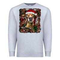Heather Grey christmas heifer with leoard and cowhide Premium Sweatshirt - RanaPortraitStore