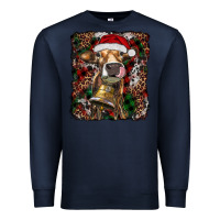 Navy christmas heifer with leoard and cowhide Premium Sweatshirt - RanaPortraitStore