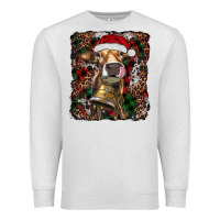 Oatmeal Heather christmas heifer with leoard and cowhide Premium Sweatshirt - RanaPortraitStore