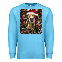 Ocean Blue christmas heifer with leoard and cowhide Premium Sweatshirt - RanaPortraitStore