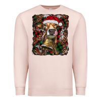 Pale Pink christmas heifer with leoard and cowhide Premium Sweatshirt - RanaPortraitStore